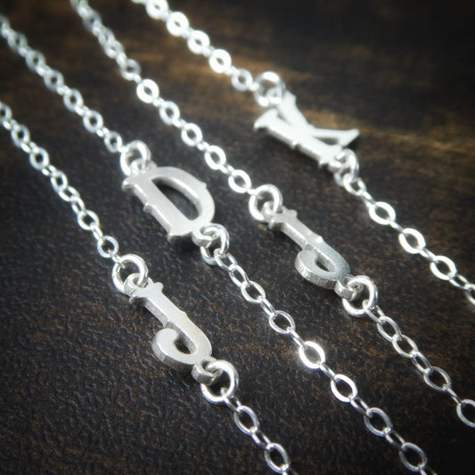 Dainty Sterling Silver Letter Necklace