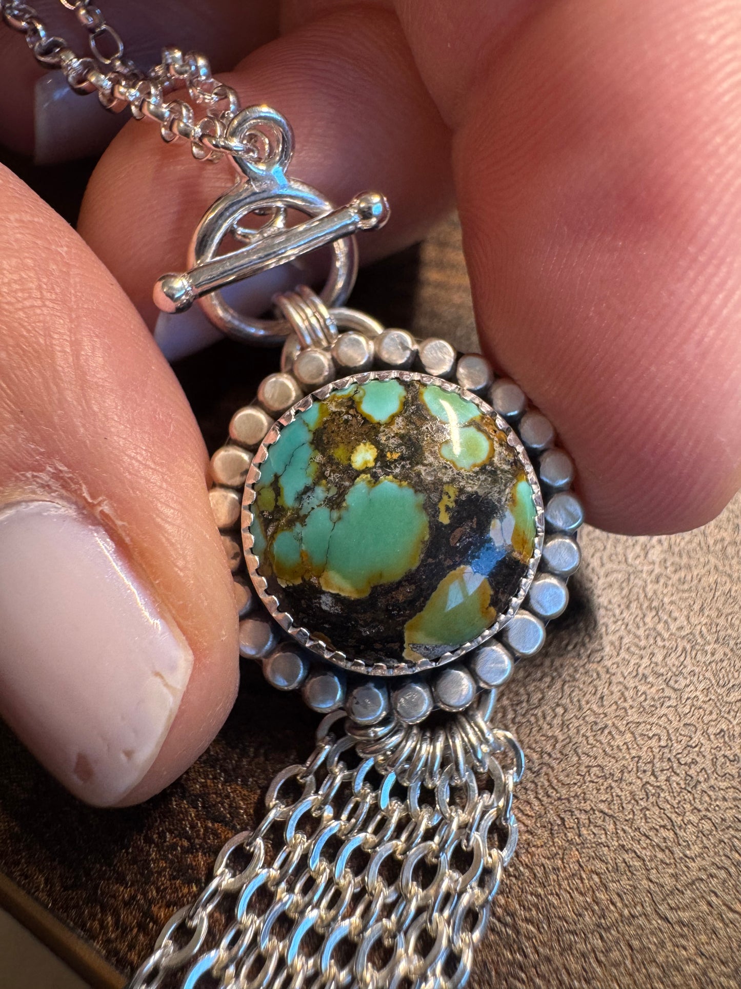 QinGu Turquosie Tassel Necklace