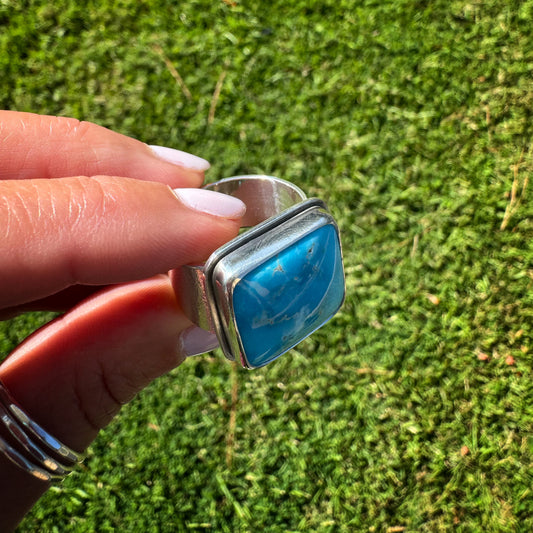 Kingman Turquoise Atlas Ring | Size 12
