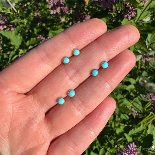 Kingman Turquoise Gold-Filled Studs