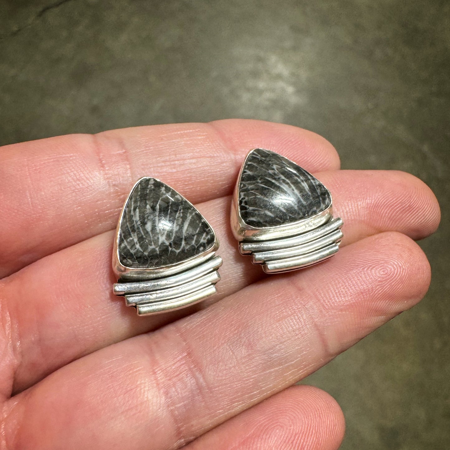 Black coral Studs