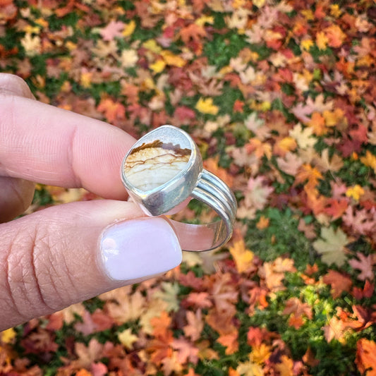 Chicken Track Jasper Ridge Ring | Size 8