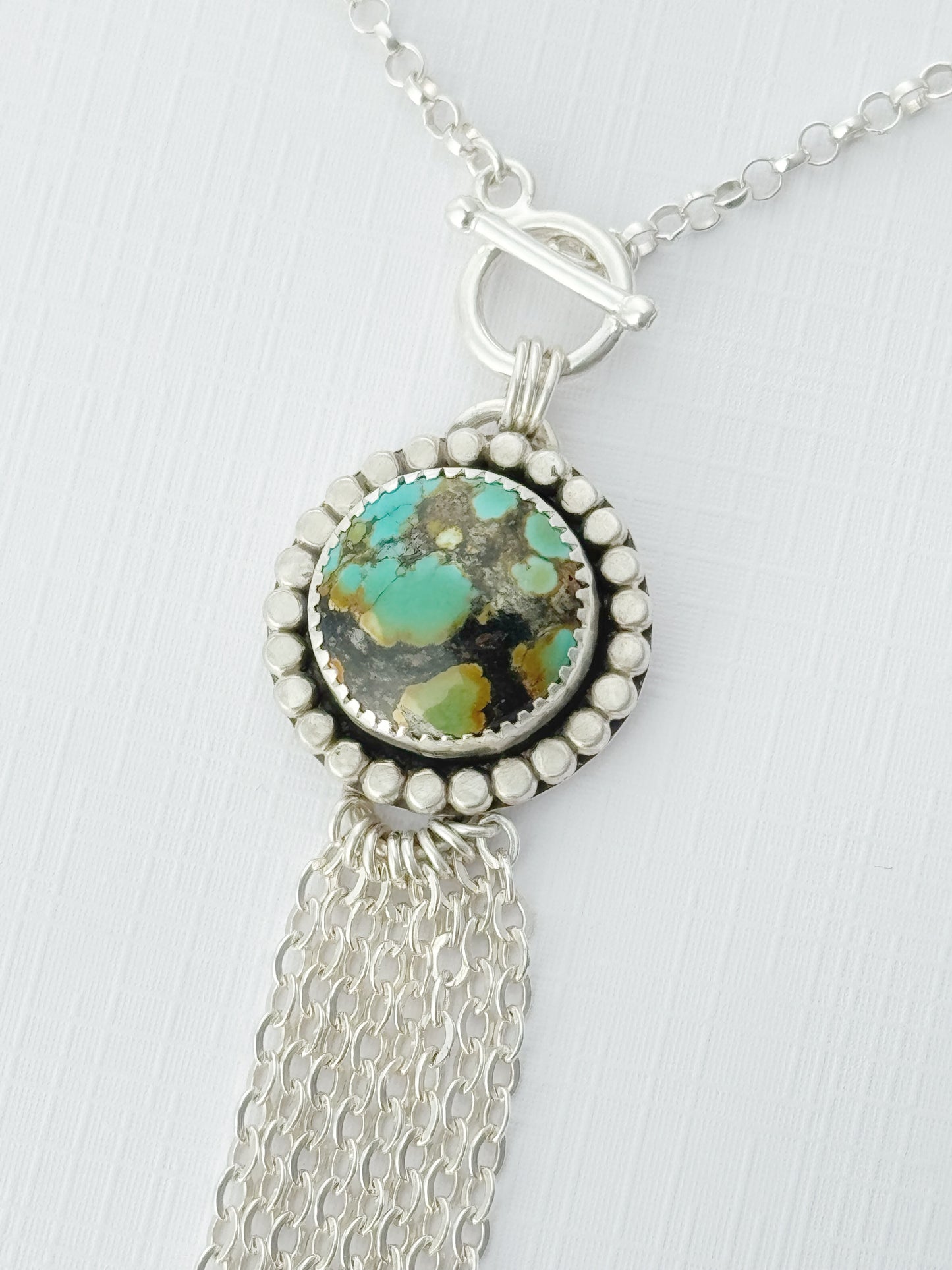 QinGu Turquosie Tassel Necklace