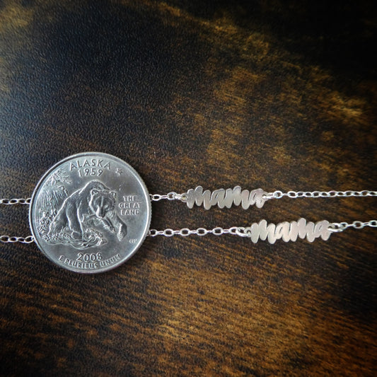 Sterling Silver Mama Bracelet