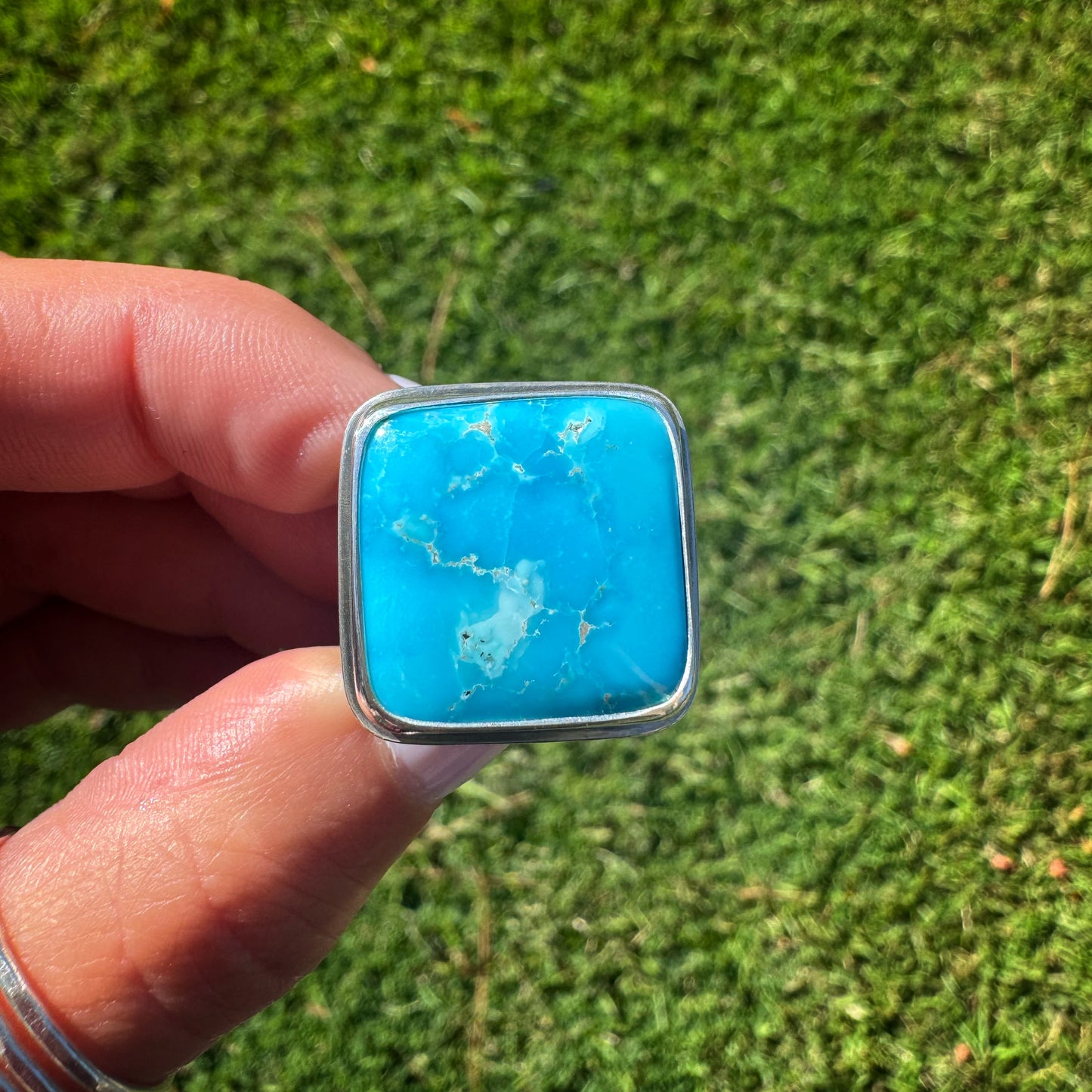 Kingman Turquoise Atlas Ring | Size 12