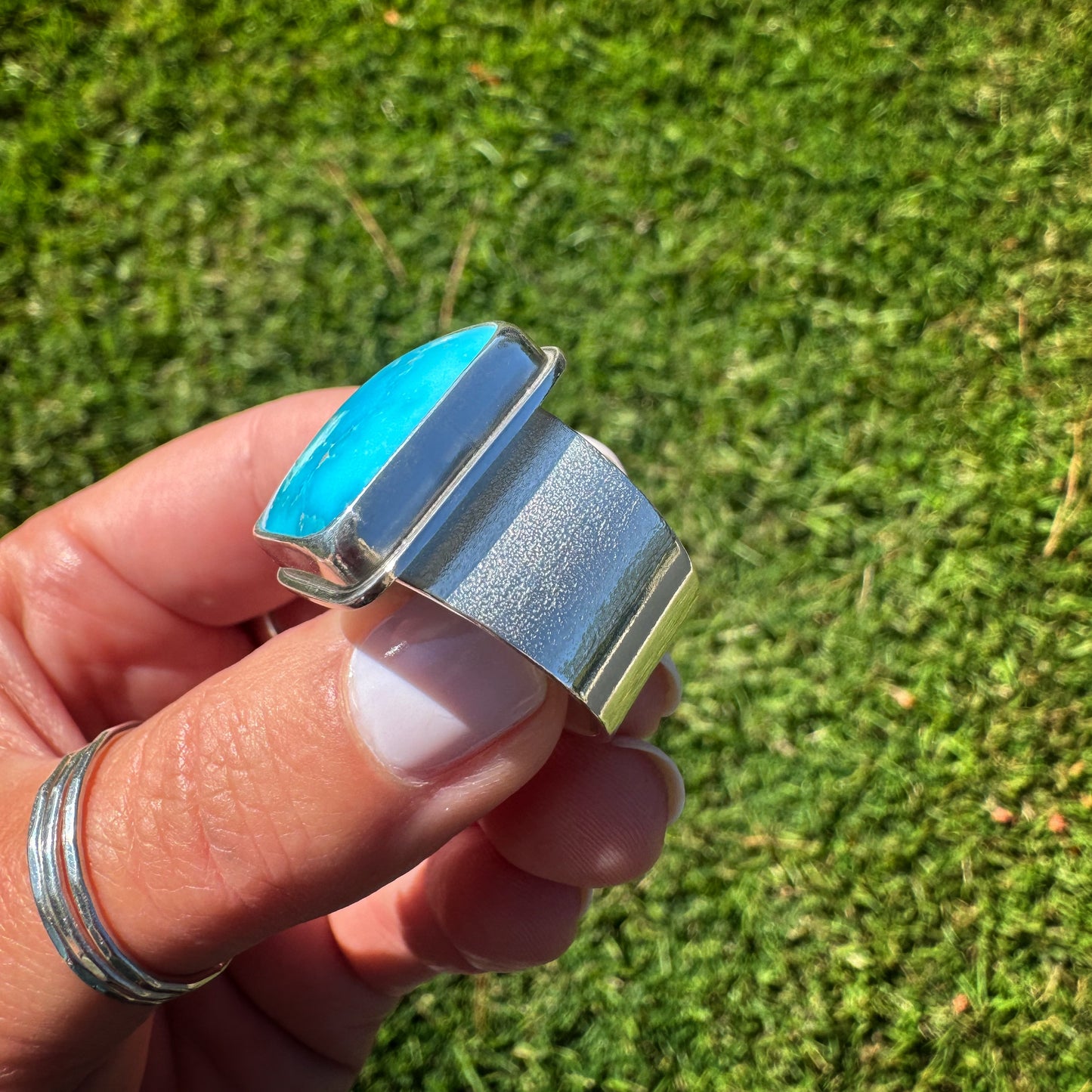 Kingman Turquoise Atlas Ring | Size 12