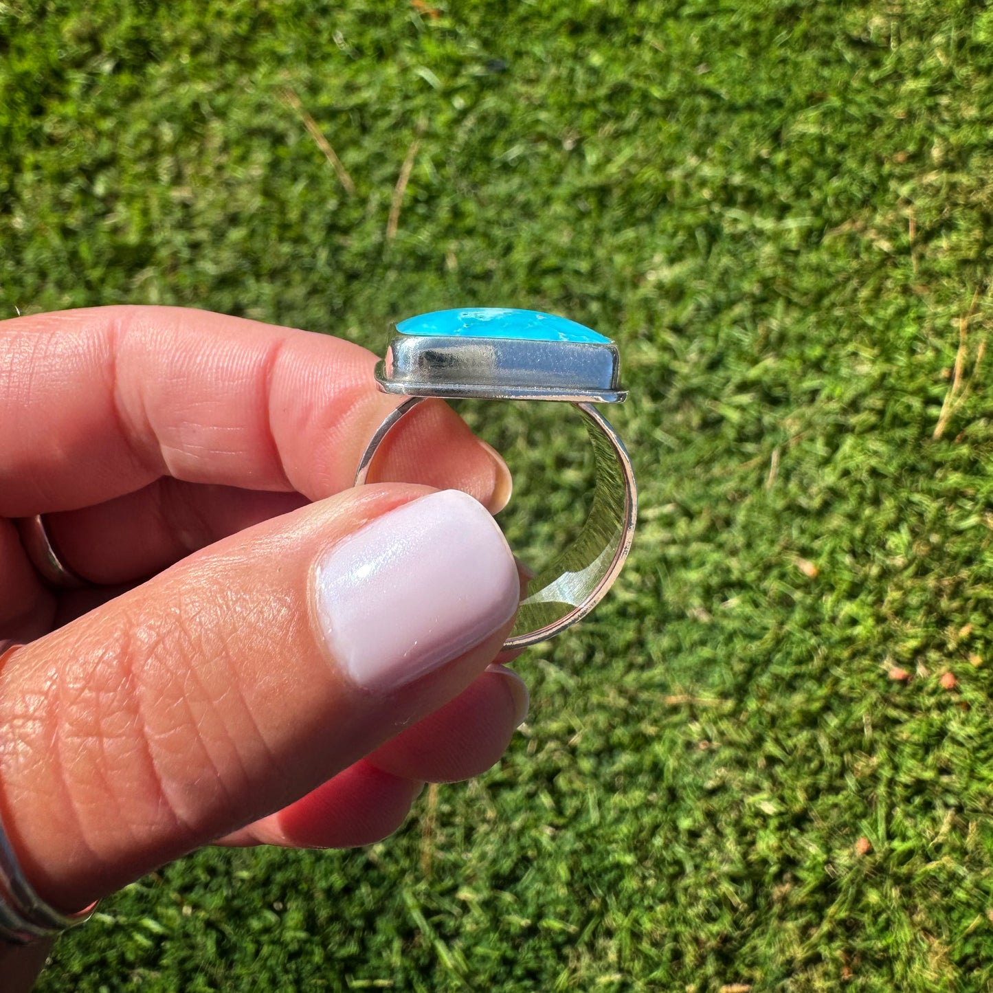 Kingman Turquoise Atlas Ring | Size 12
