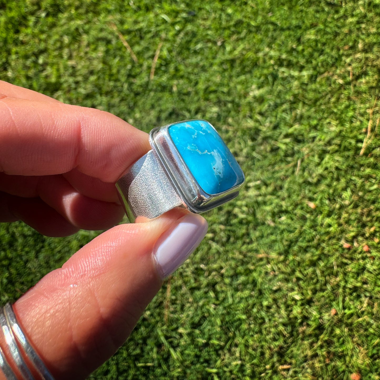 Kingman Turquoise Atlas Ring | Size 12