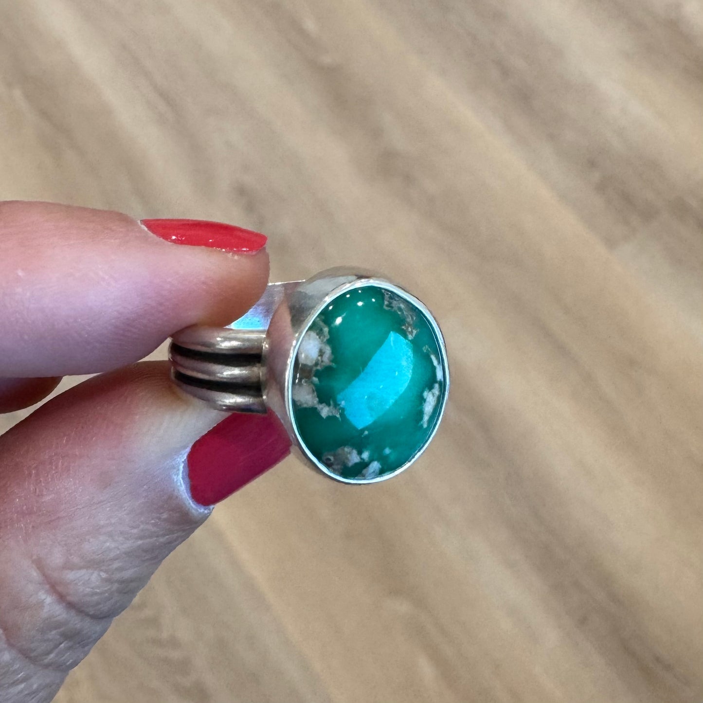 Broken Arrow Variscite Ridge Ring | Size 8.5