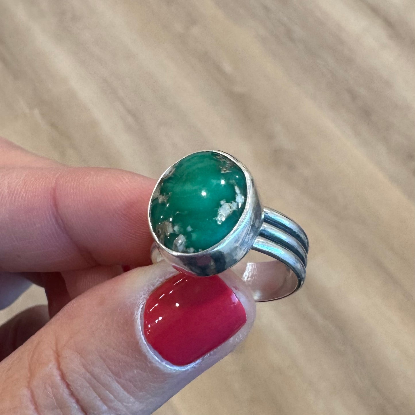 Broken Arrow Variscite Ridge Ring | Size 8.5