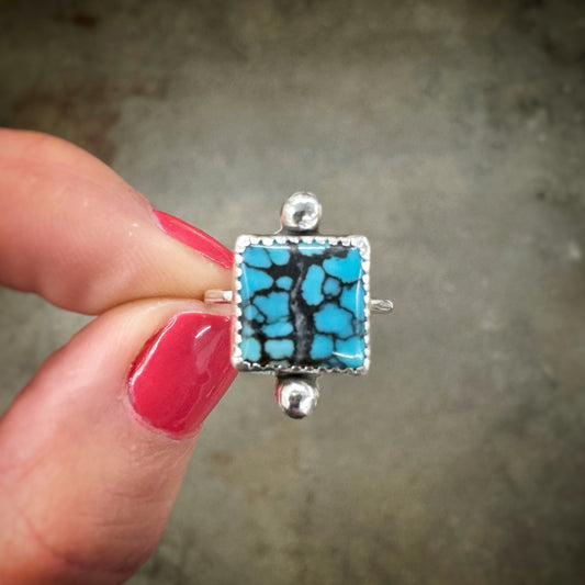 Dainty Square Blue Moon Ring +