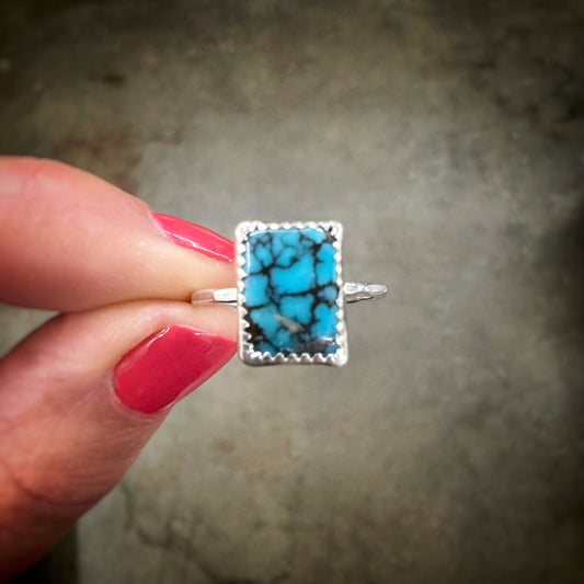 Dainty Rectangle Blue Moon Ring +