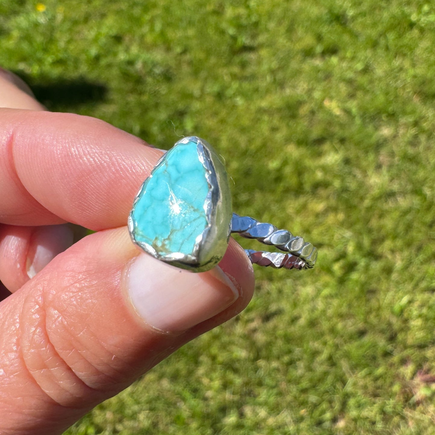 Natural #8 Turquoise Ring | Size 8.75