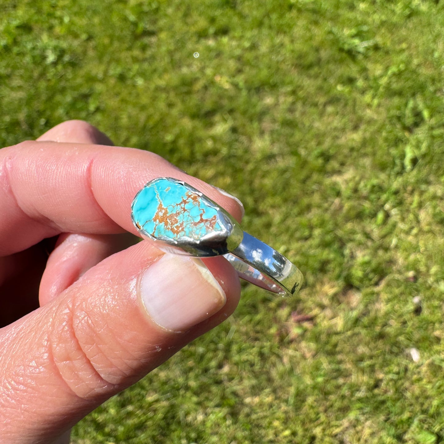 Royston Turquoise East West ring | Size 8.75