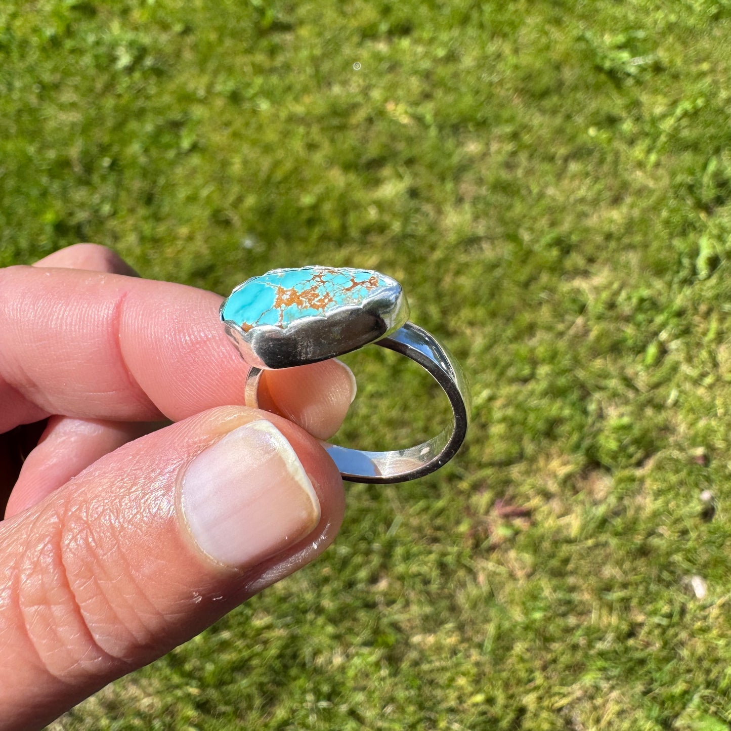 Royston Turquoise East West ring | Size 8.75