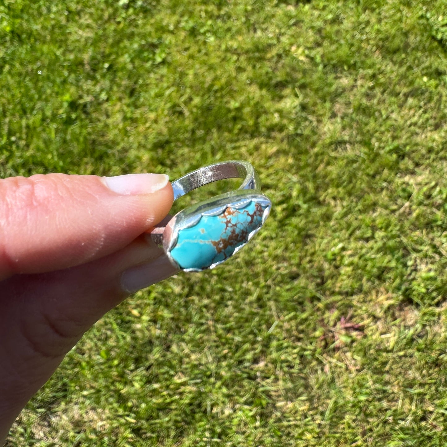 Royston Turquoise East West ring | Size 8.75