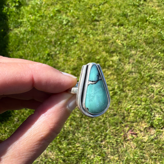 High Grade Desert Bloom Variscite Ring | Size 8.75