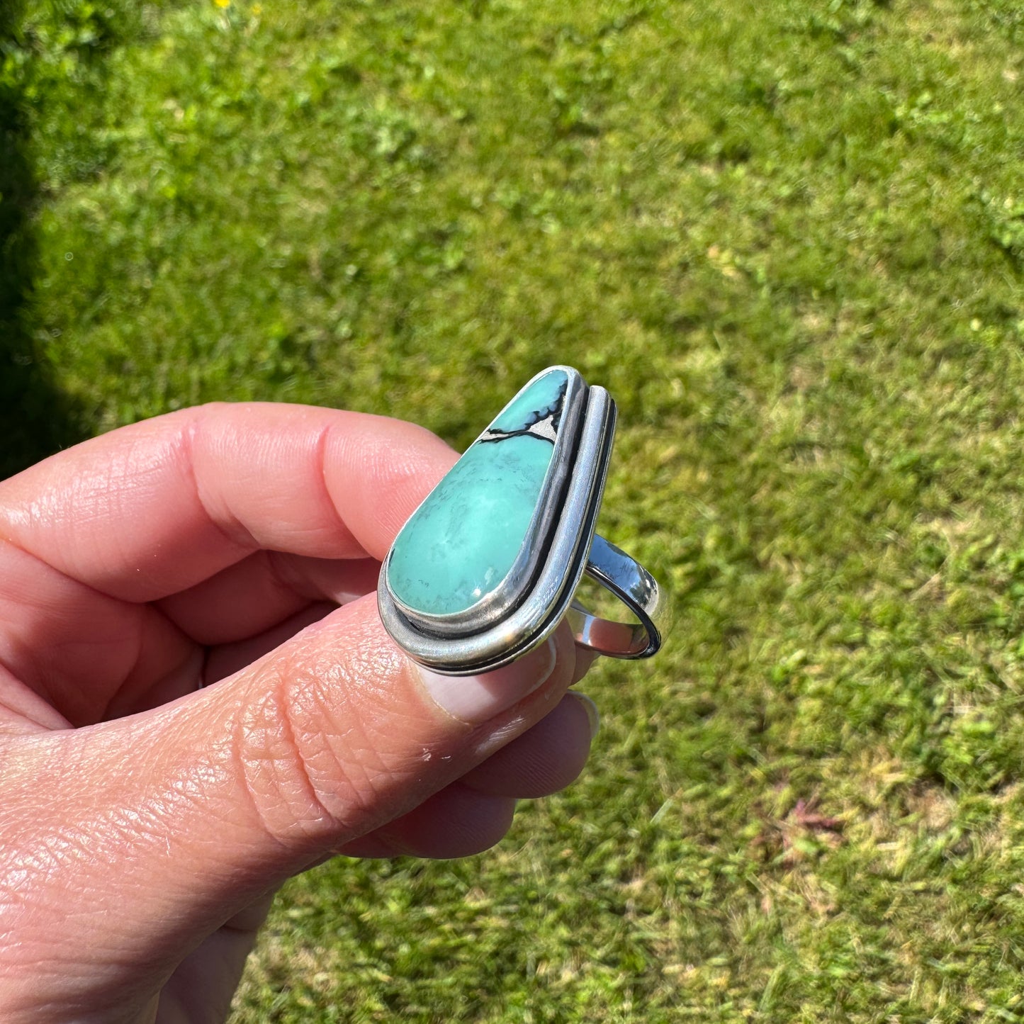 High Grade Desert Bloom Variscite Ring | Size 8.75