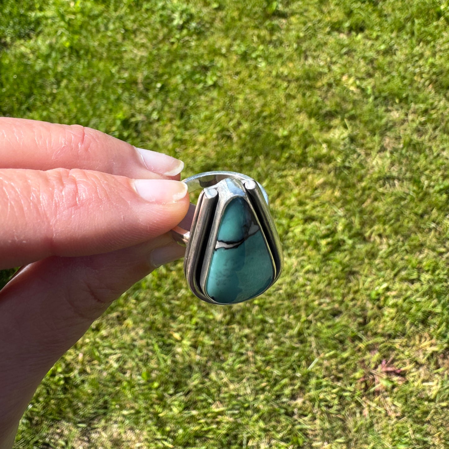 High Grade Desert Bloom Variscite Ring | Size 8.75