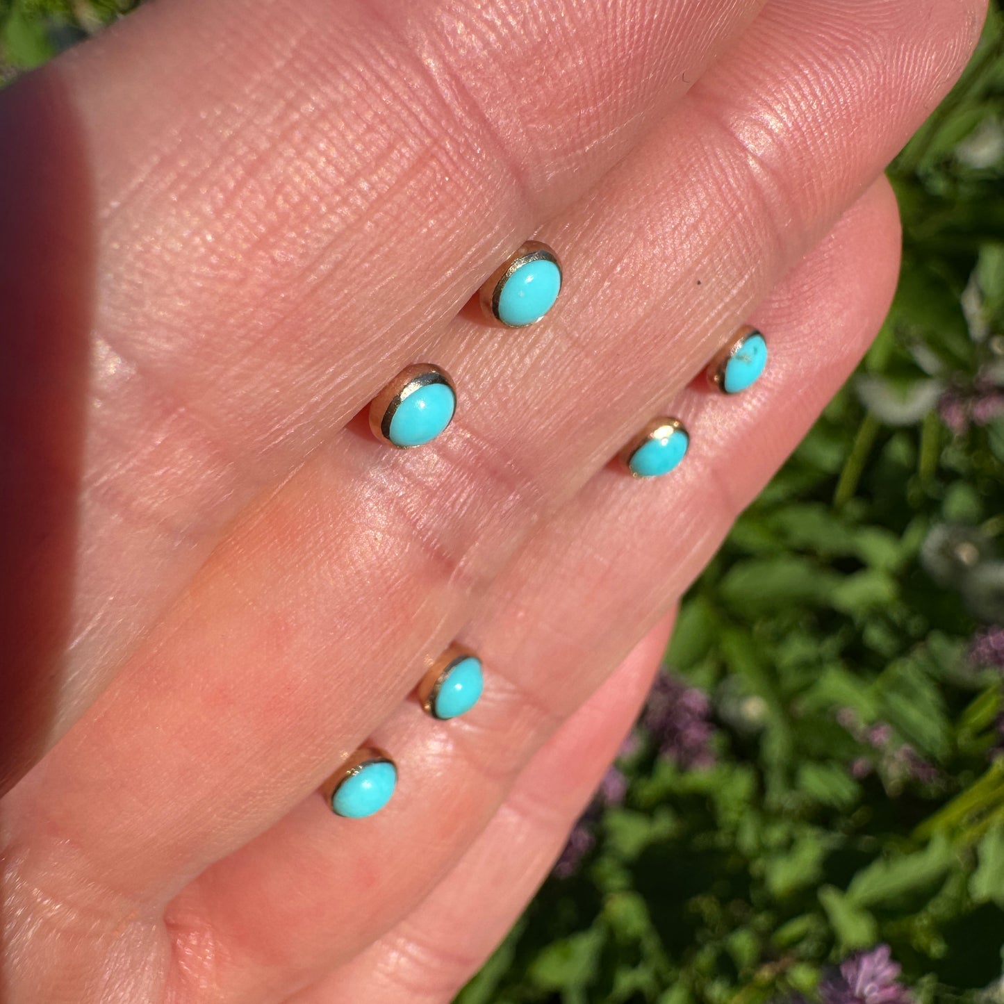 Kingman Turquoise Gold-Filled Studs