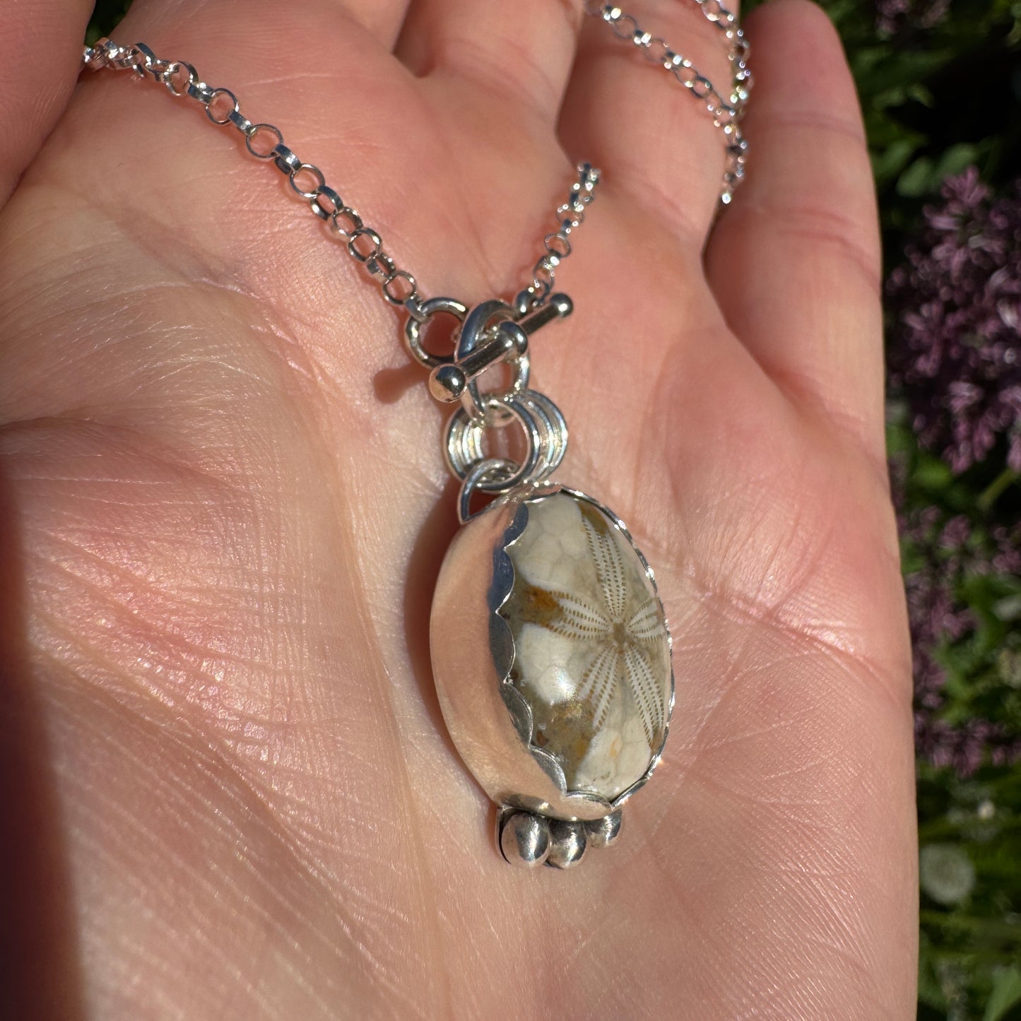 Fossilized Sand Dollar Necklace