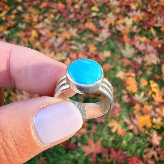 Sleeping Beauty Turquoise Ridge Ring | Size 6.25