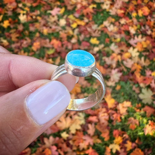Sleeping Beauty Turquoise Ridge Ring | Size 8.5-8.75