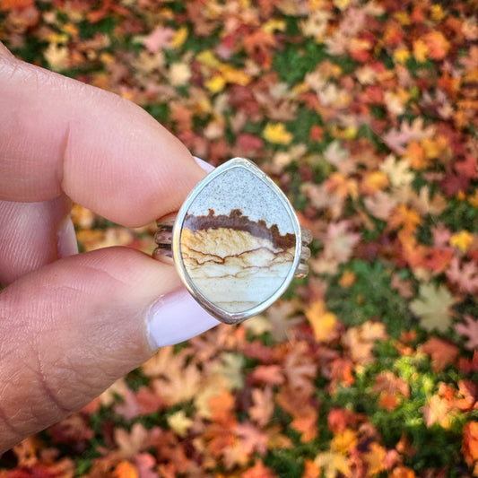 Chicken Track Jasper Ridge Ring | Size 8