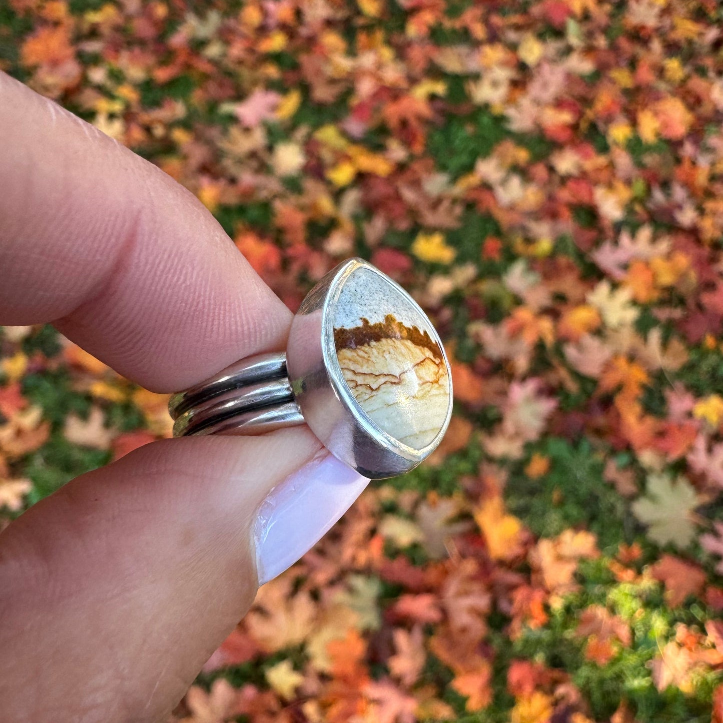 Chicken Track Jasper Ridge Ring | Size 8