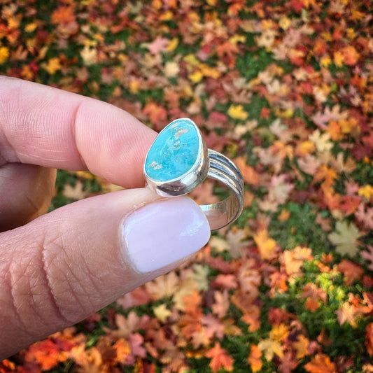 Fox Turquoise Ridge Ring | Size 5.5