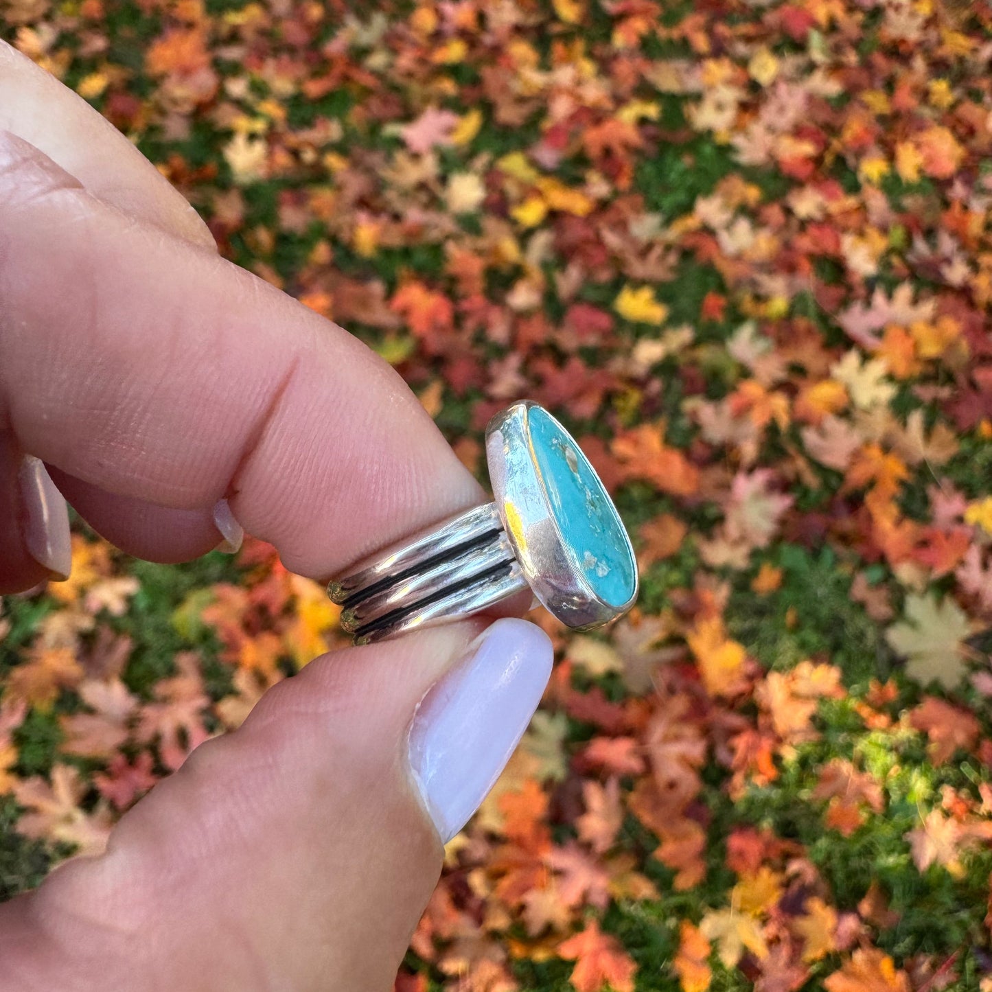 Fox Turquoise Ridge Ring | Size 5.5
