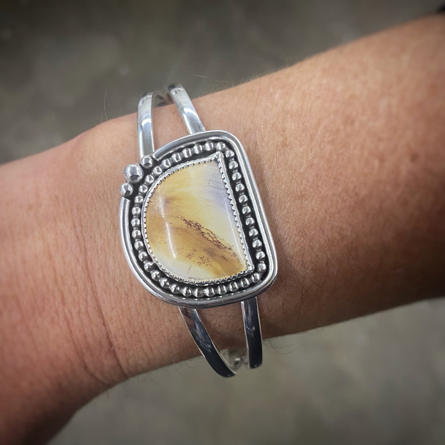 Golden Birch Turquoise Cuff - S