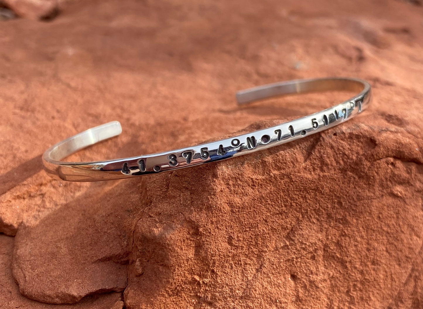 Sterling Silver - Custom GPS Coordinate Cuffs