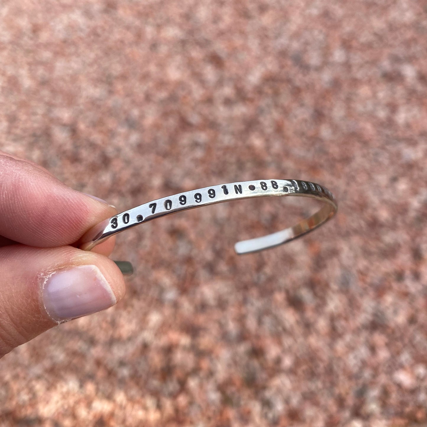 Sterling Silver - Custom GPS Coordinate Cuffs